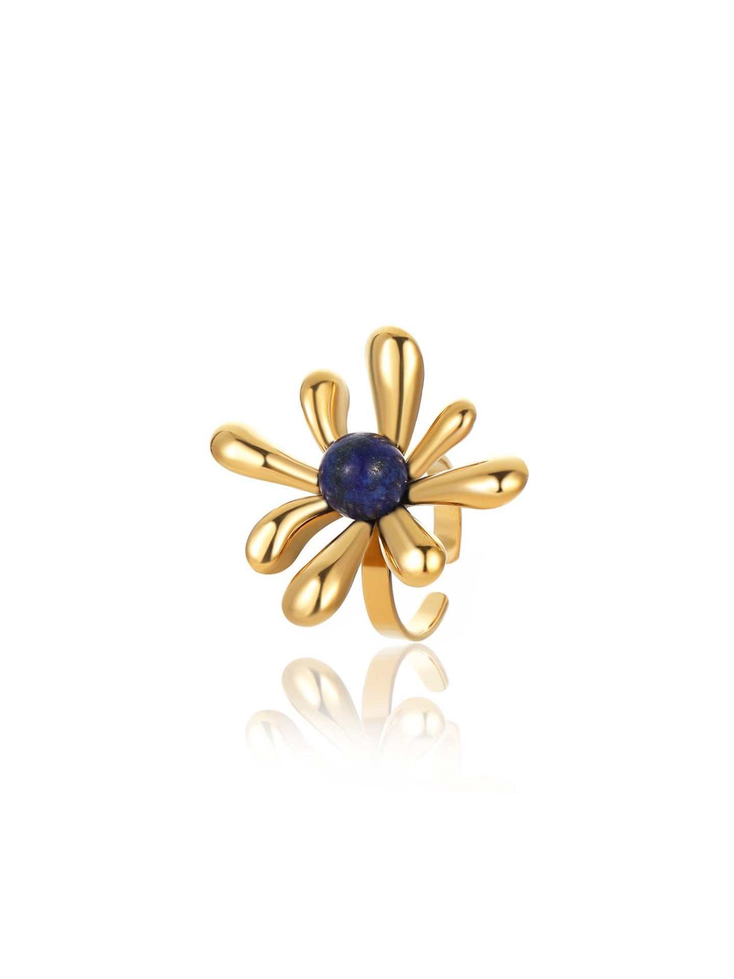 GEMSTONE PETAL RING
