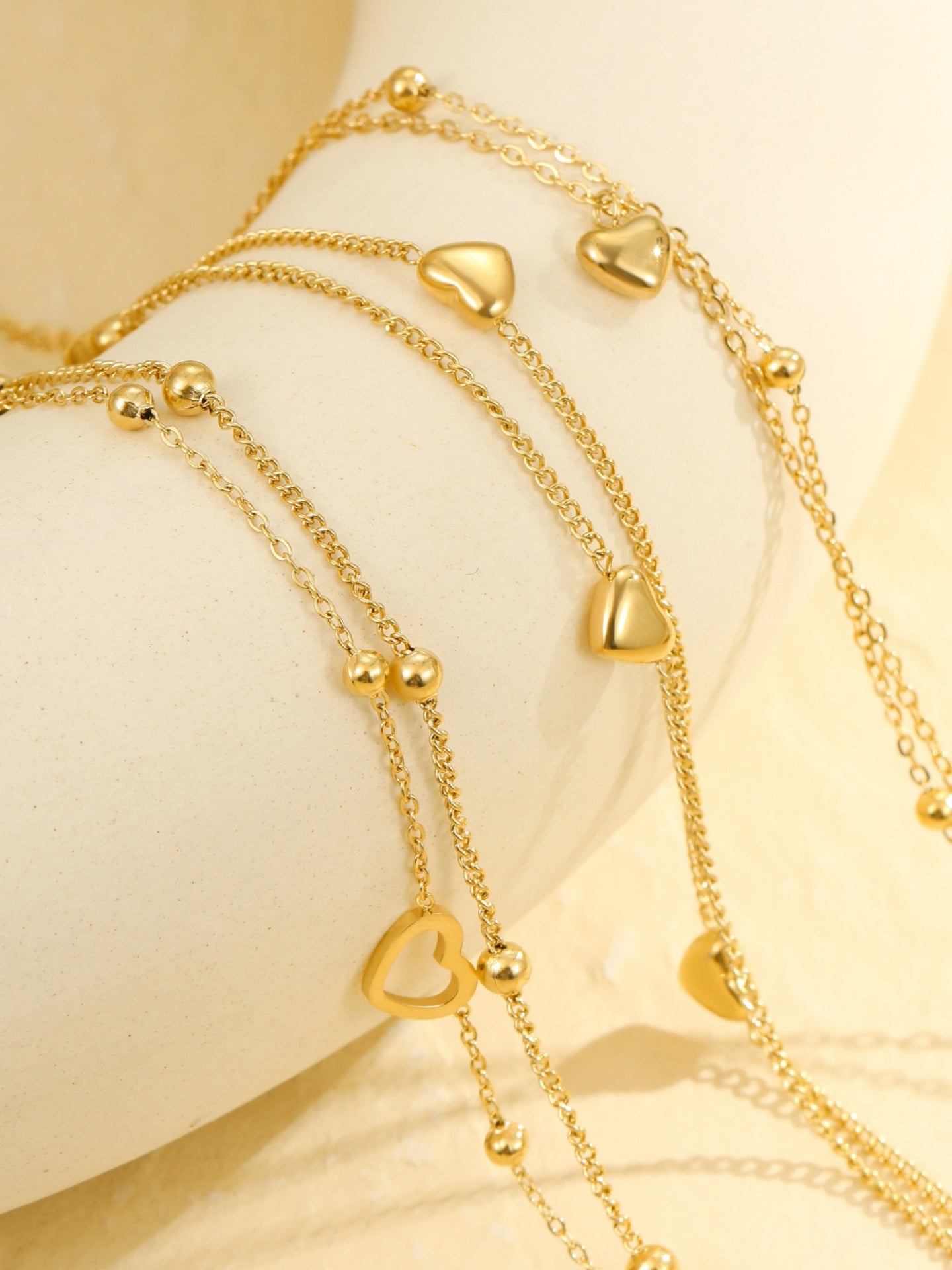 LAYERED HEART ANKLET