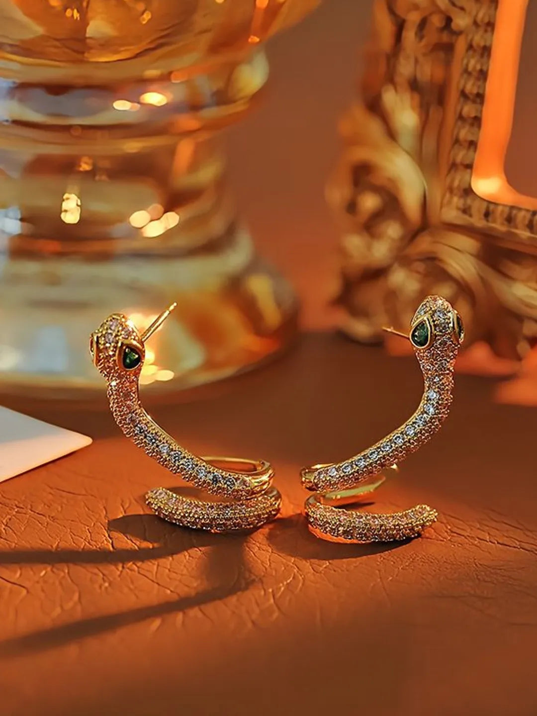 FULL ZIRCON SNAKE EARRINGS