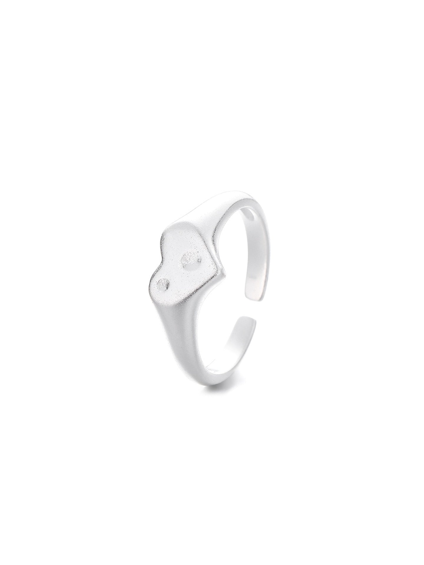 BRUSHED HEART RING