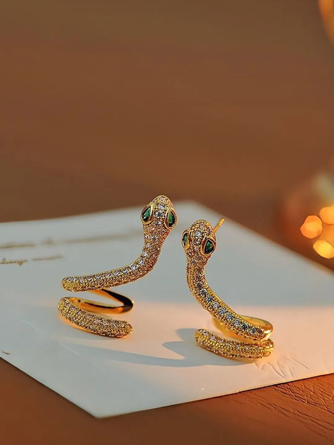 FULL ZIRCON SNAKE EARRINGS