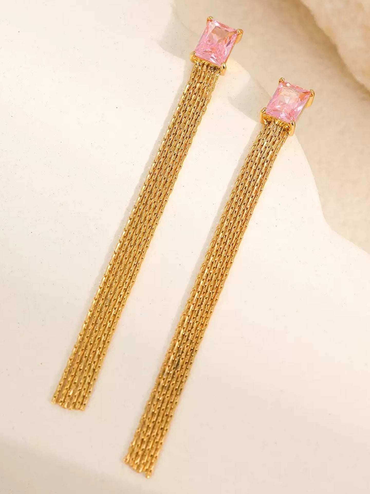 ZIRCON TASSEL EARRINGS