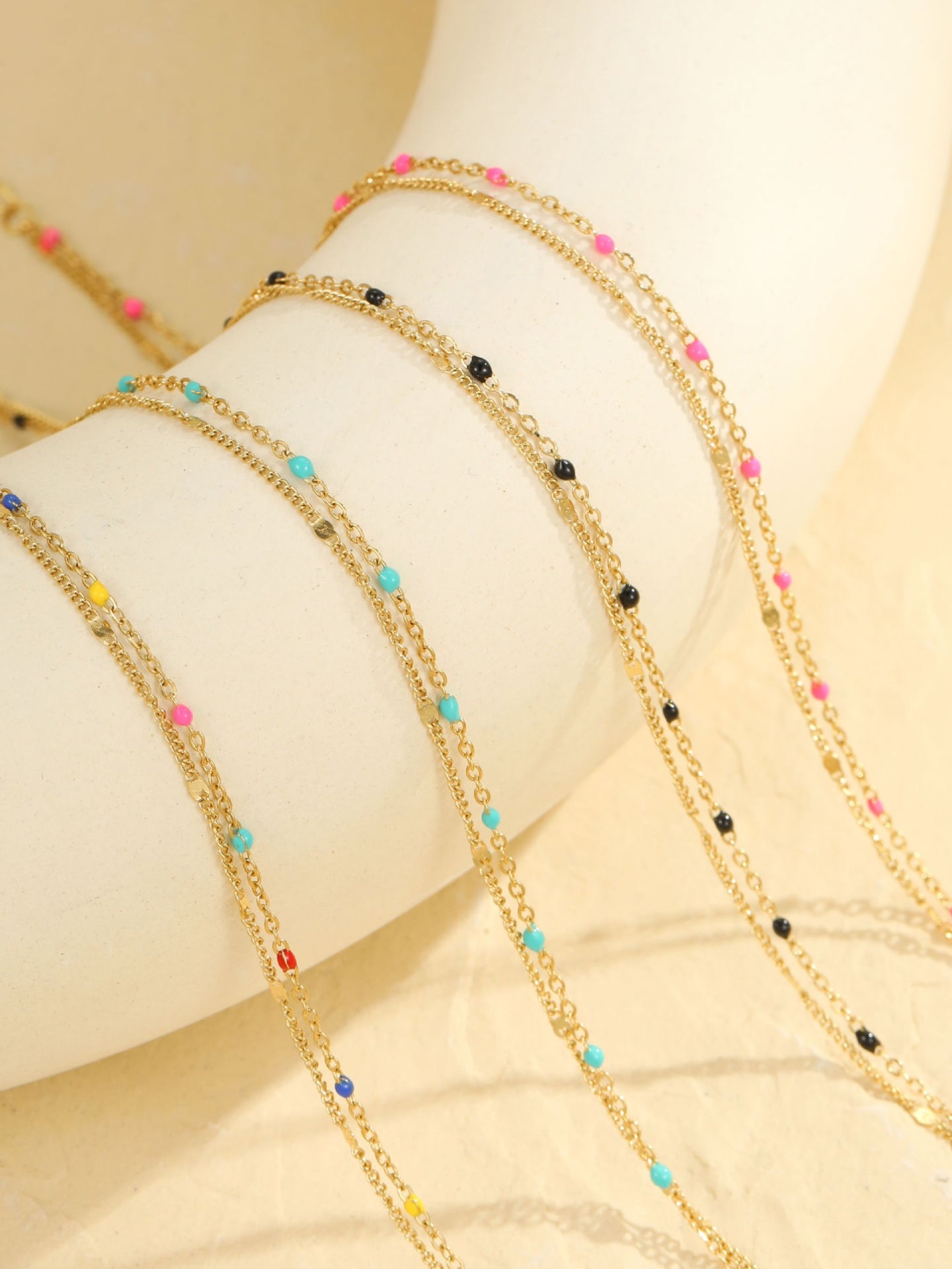ENAMEL BEADED ANKLET
