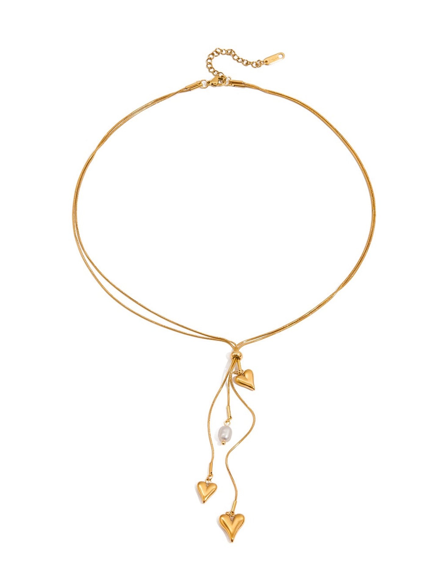 HEART FRINGE Y-NECKLACE