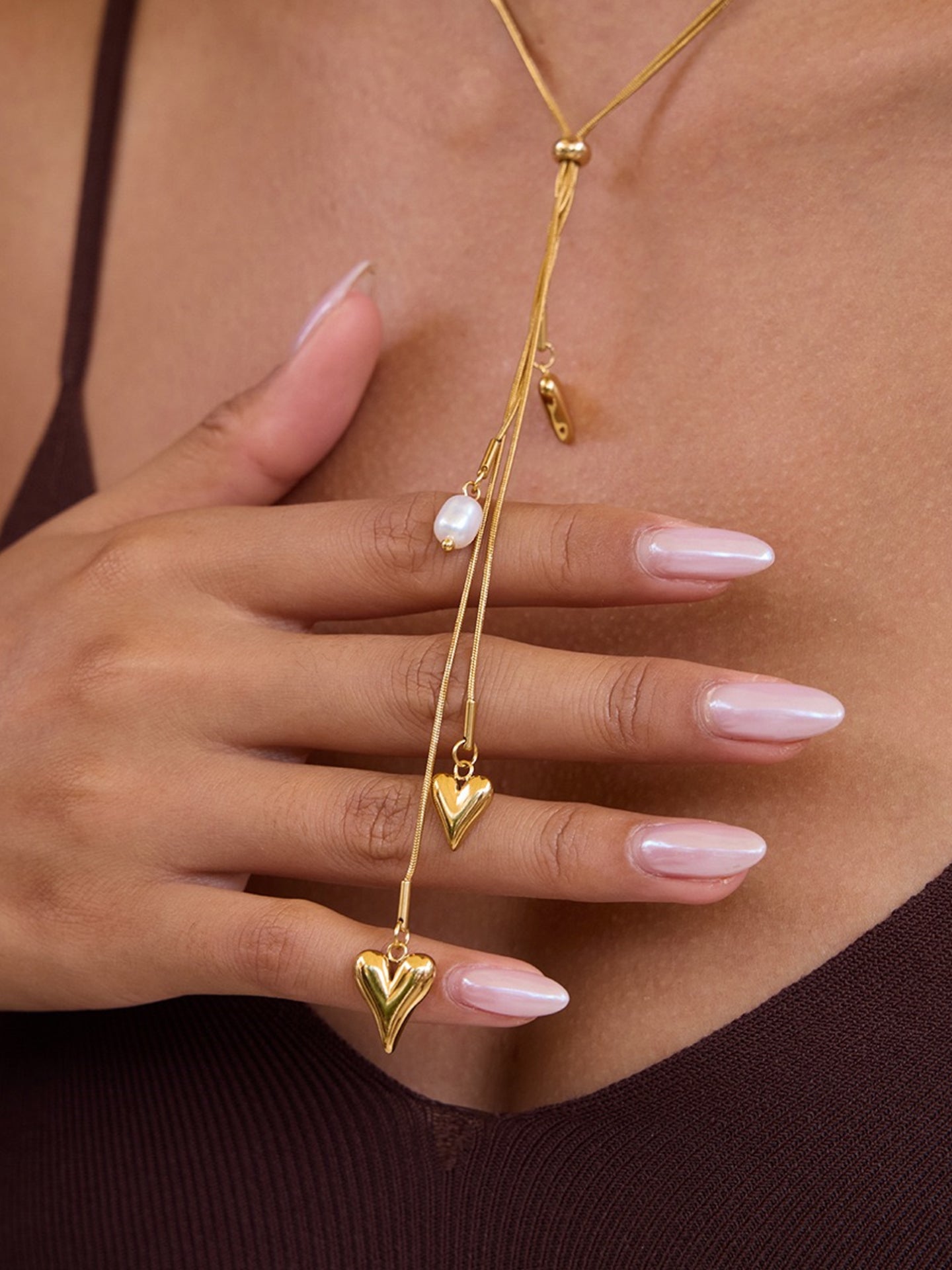 HEART FRINGE Y-NECKLACE