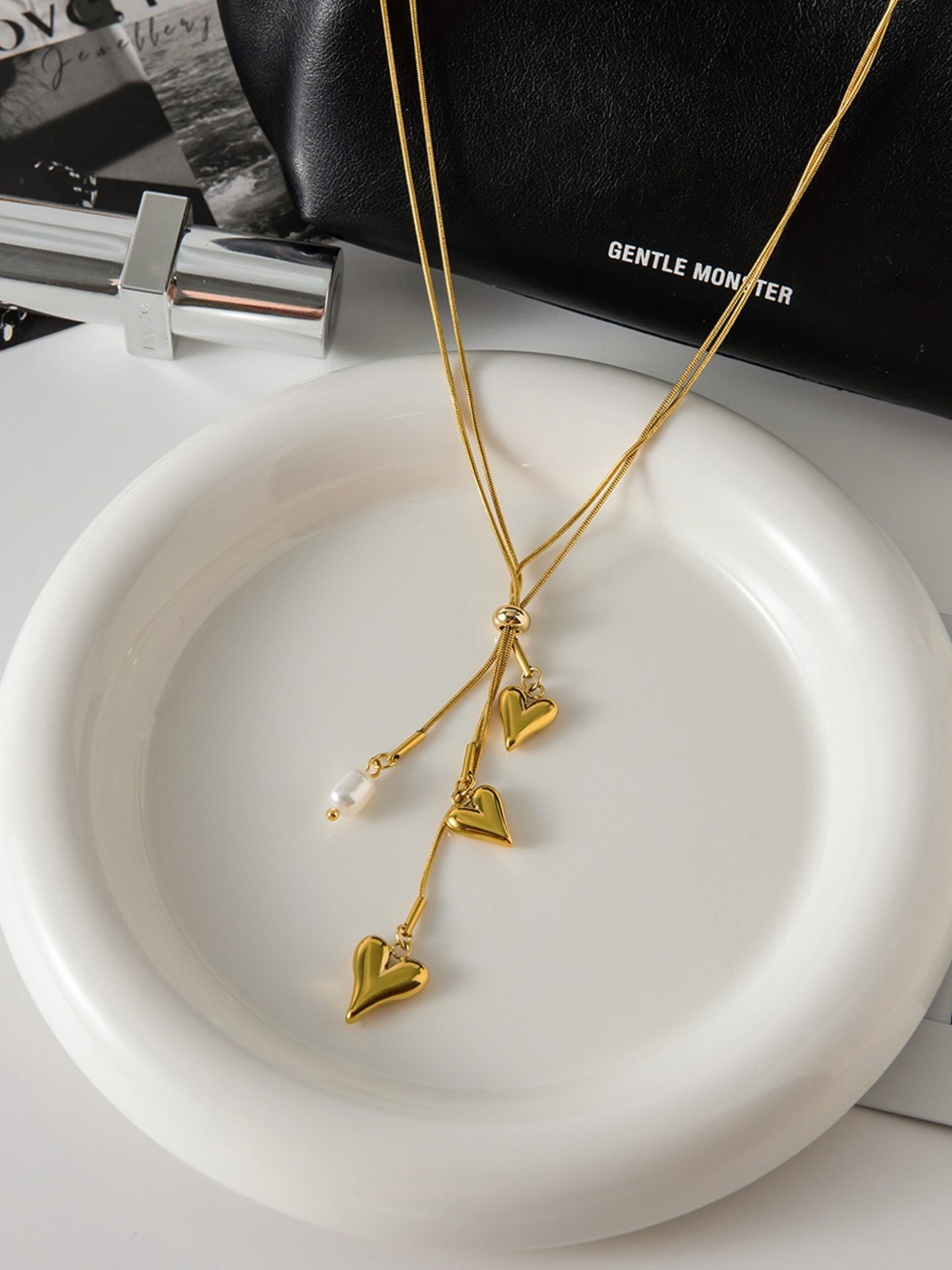 HEART FRINGE Y-NECKLACE