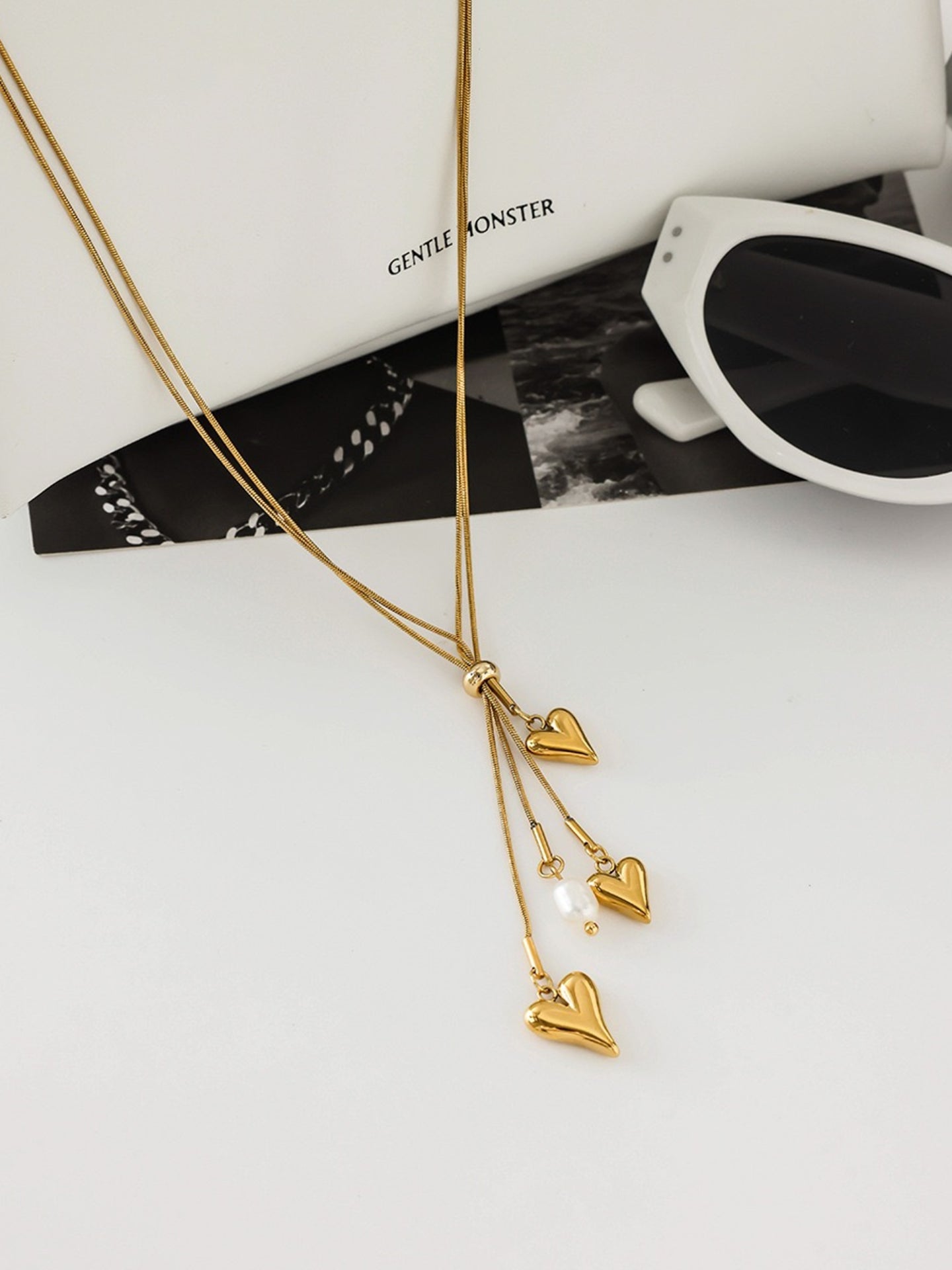 HEART FRINGE Y-NECKLACE