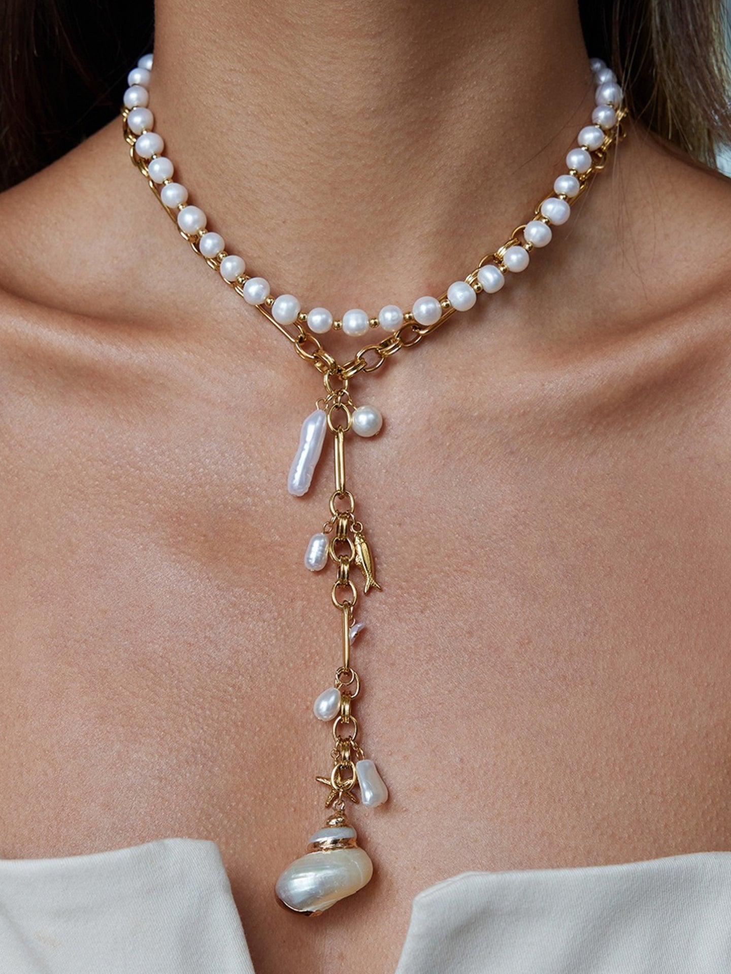 Conch Shell Y-Necklace