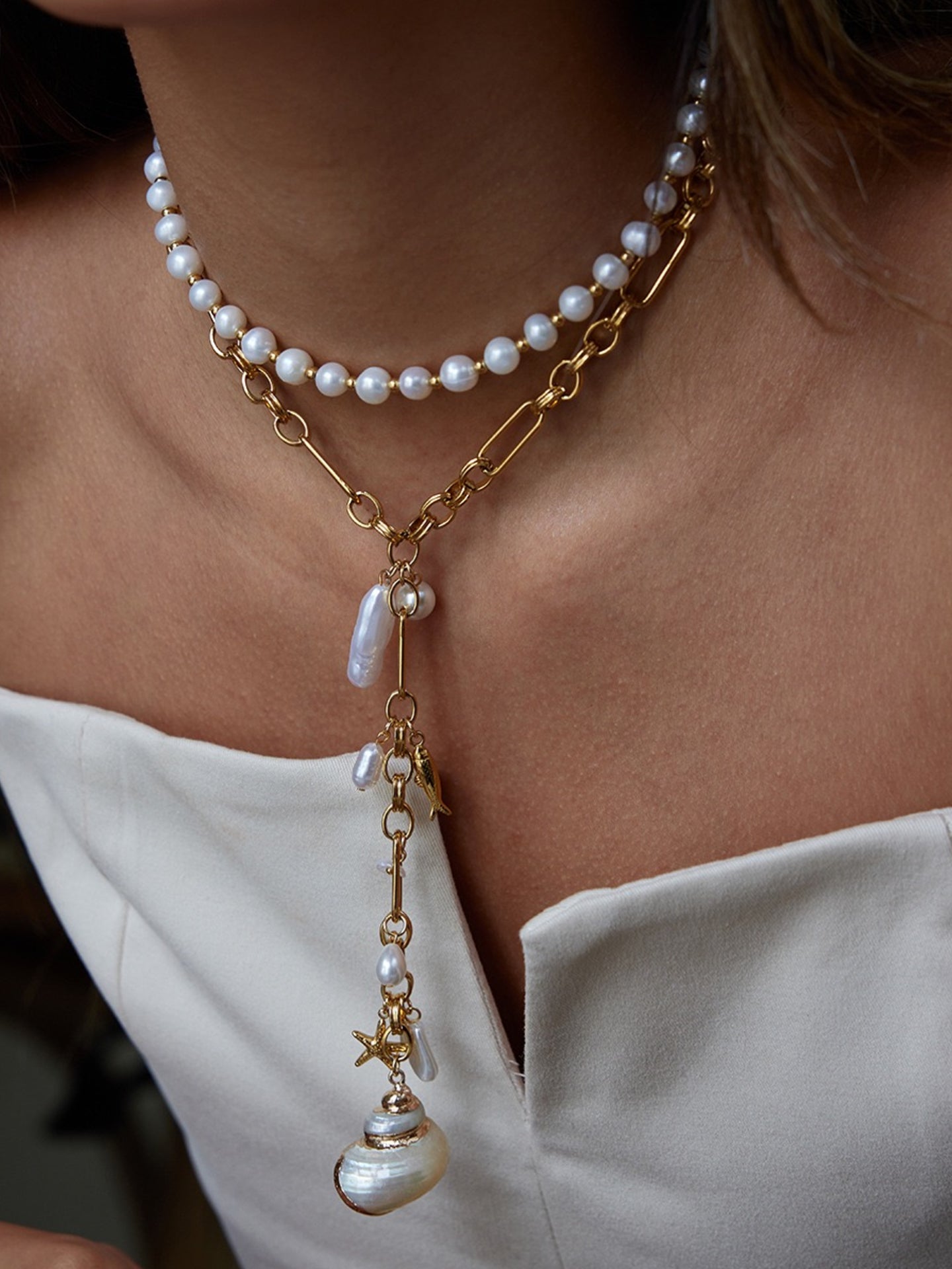 Conch Shell Y-Necklace