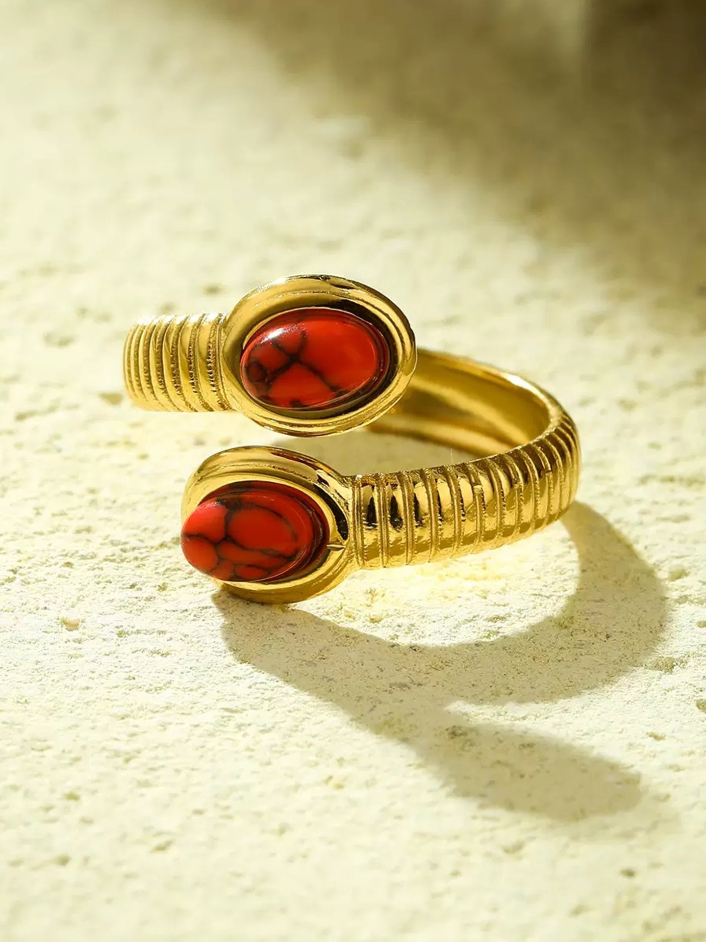 GEMSTONE SERPENT RING