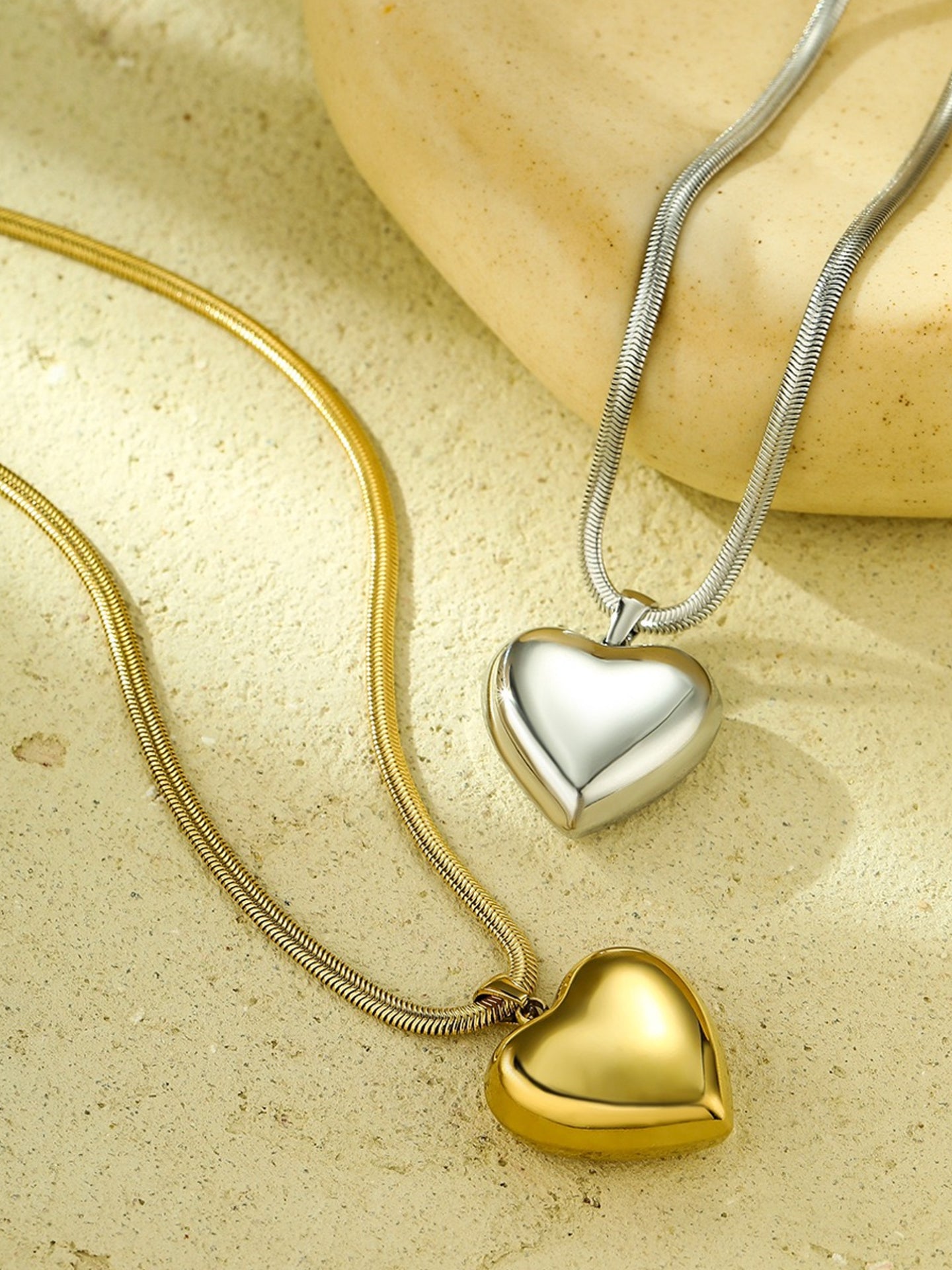 Heart Pendant Snake Chain