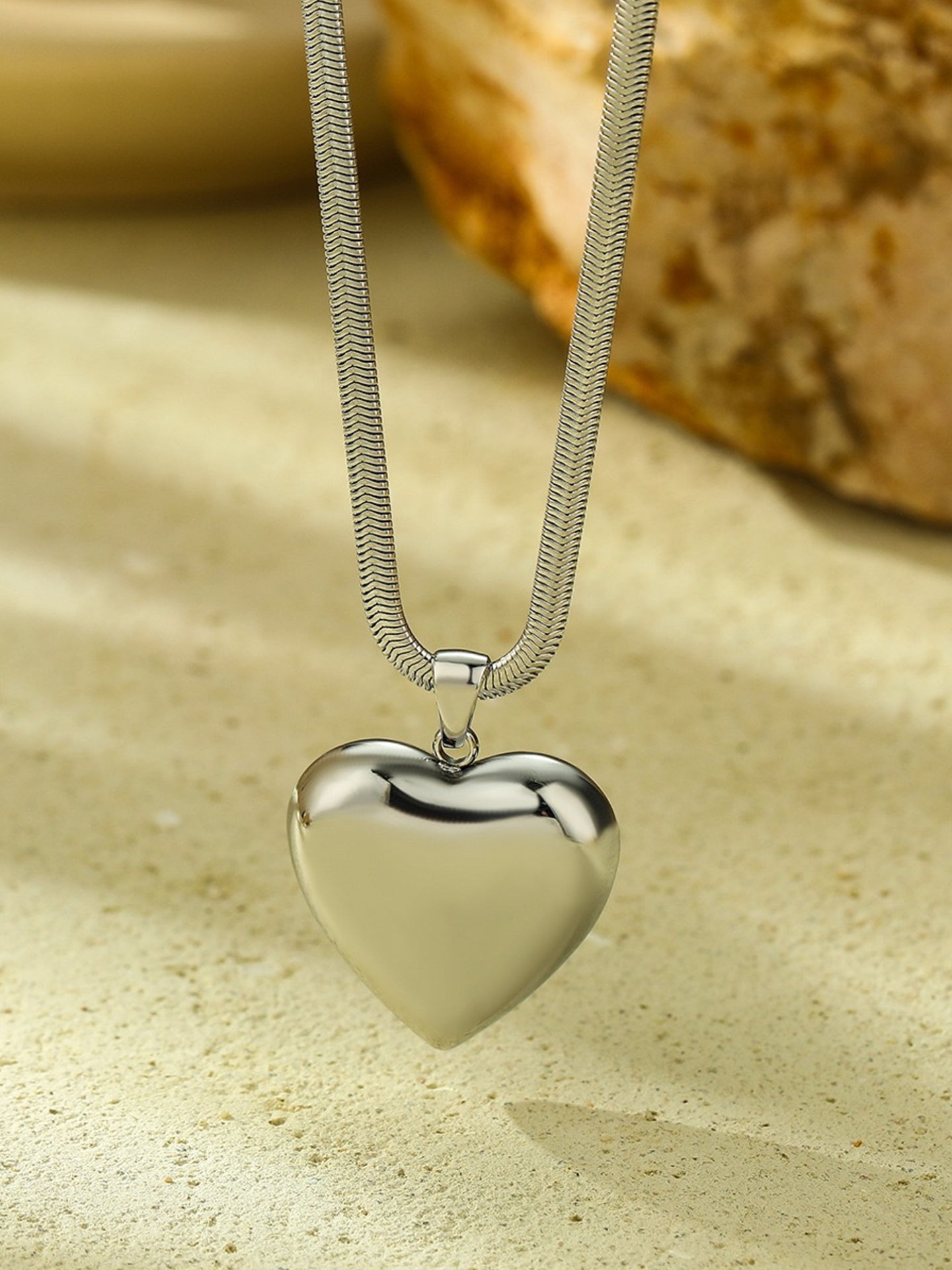 Heart Pendant Snake Chain