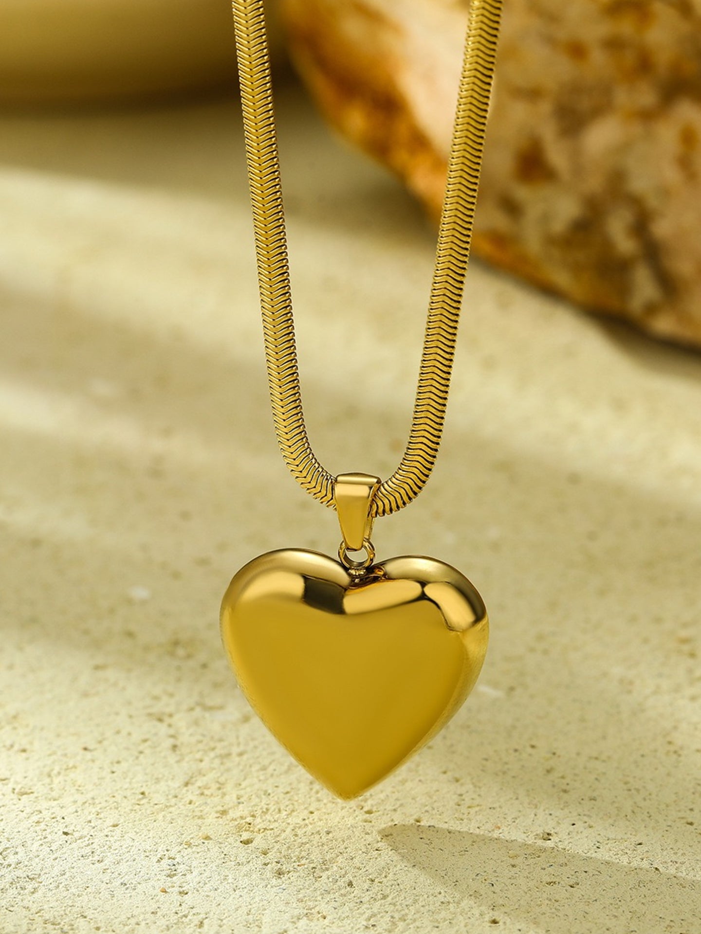 Heart Pendant Snake Chain
