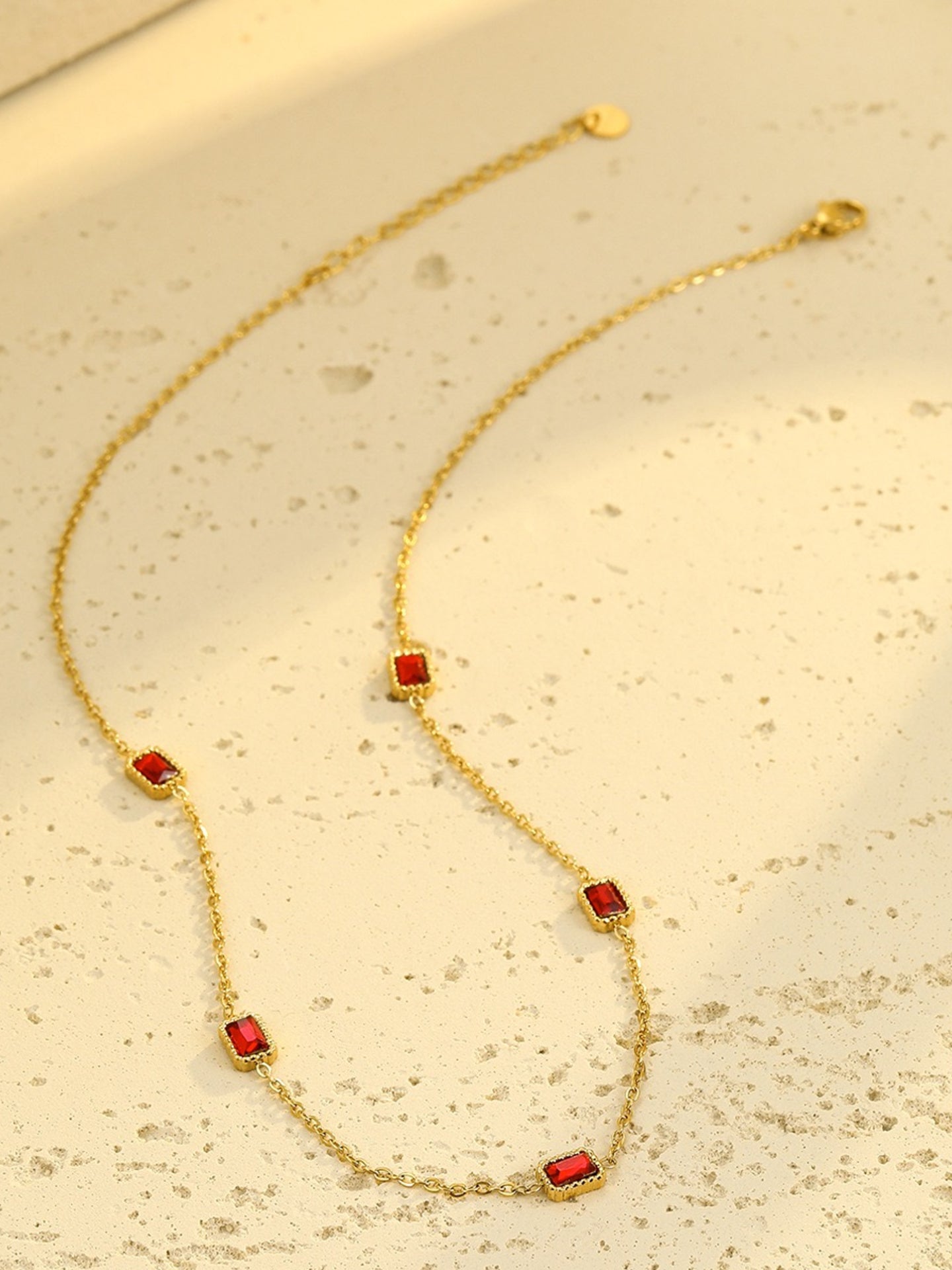 RED ZIRCON JEWELRY SET