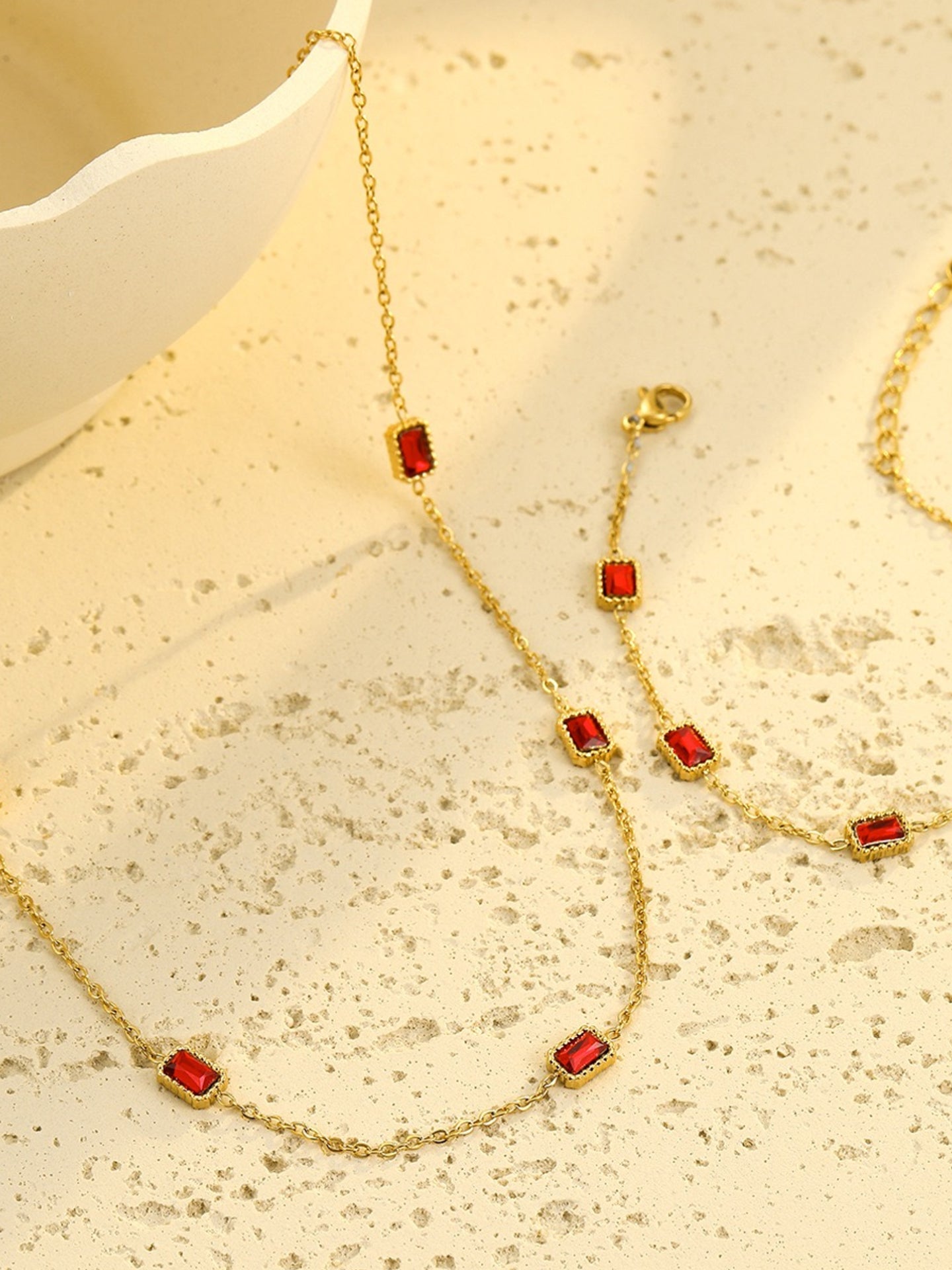 RED ZIRCON JEWELRY SET
