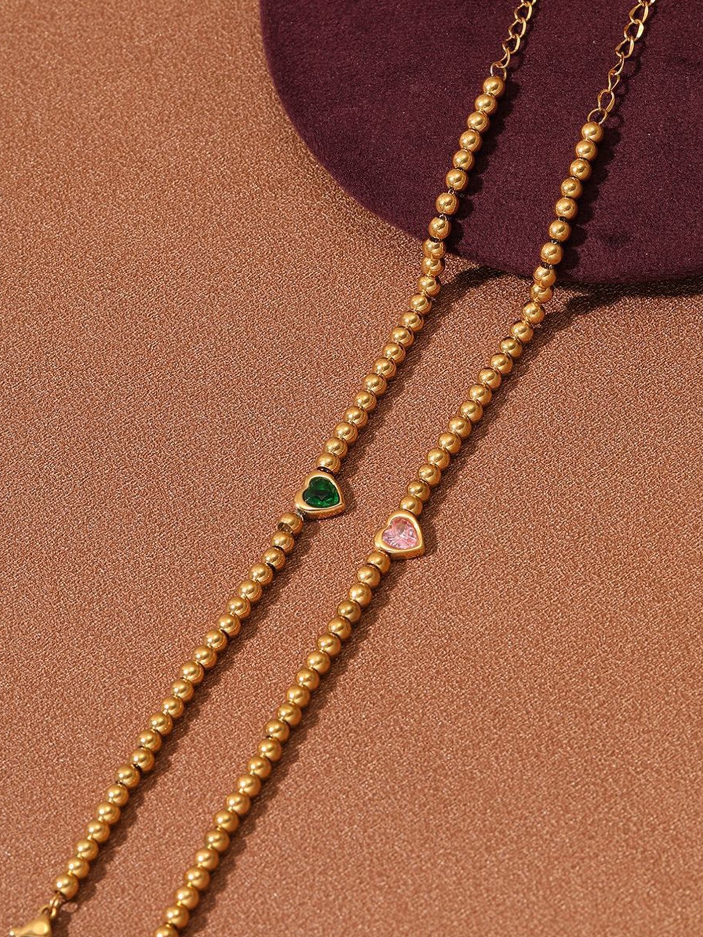 GOLD PEARL HEART BRACELET