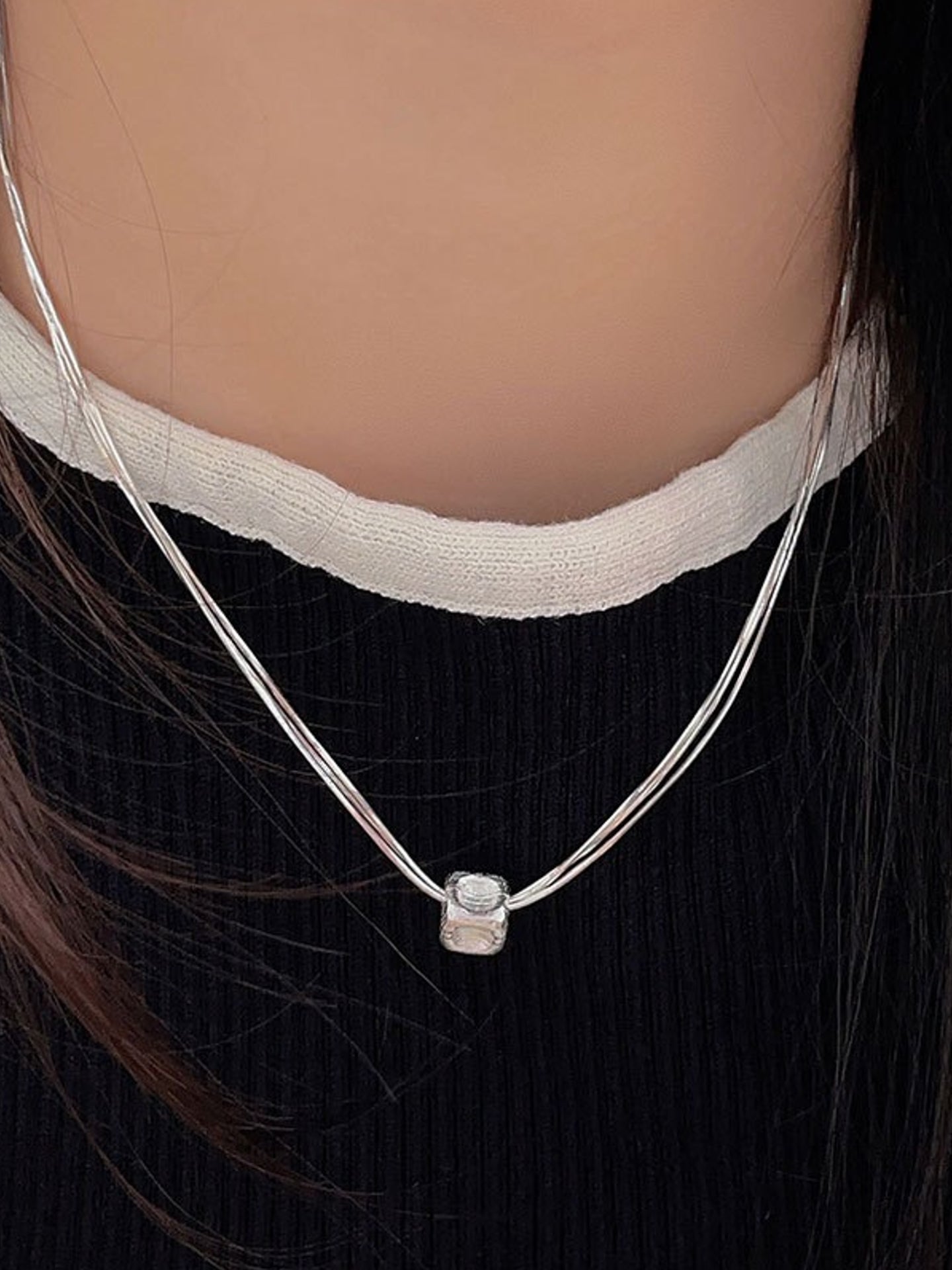 THREE-TIER CUBIC NECKLACE