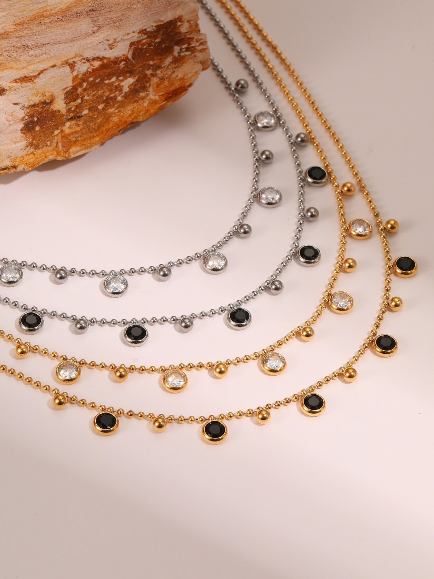 ZIRCON TASSEL NECKLACE