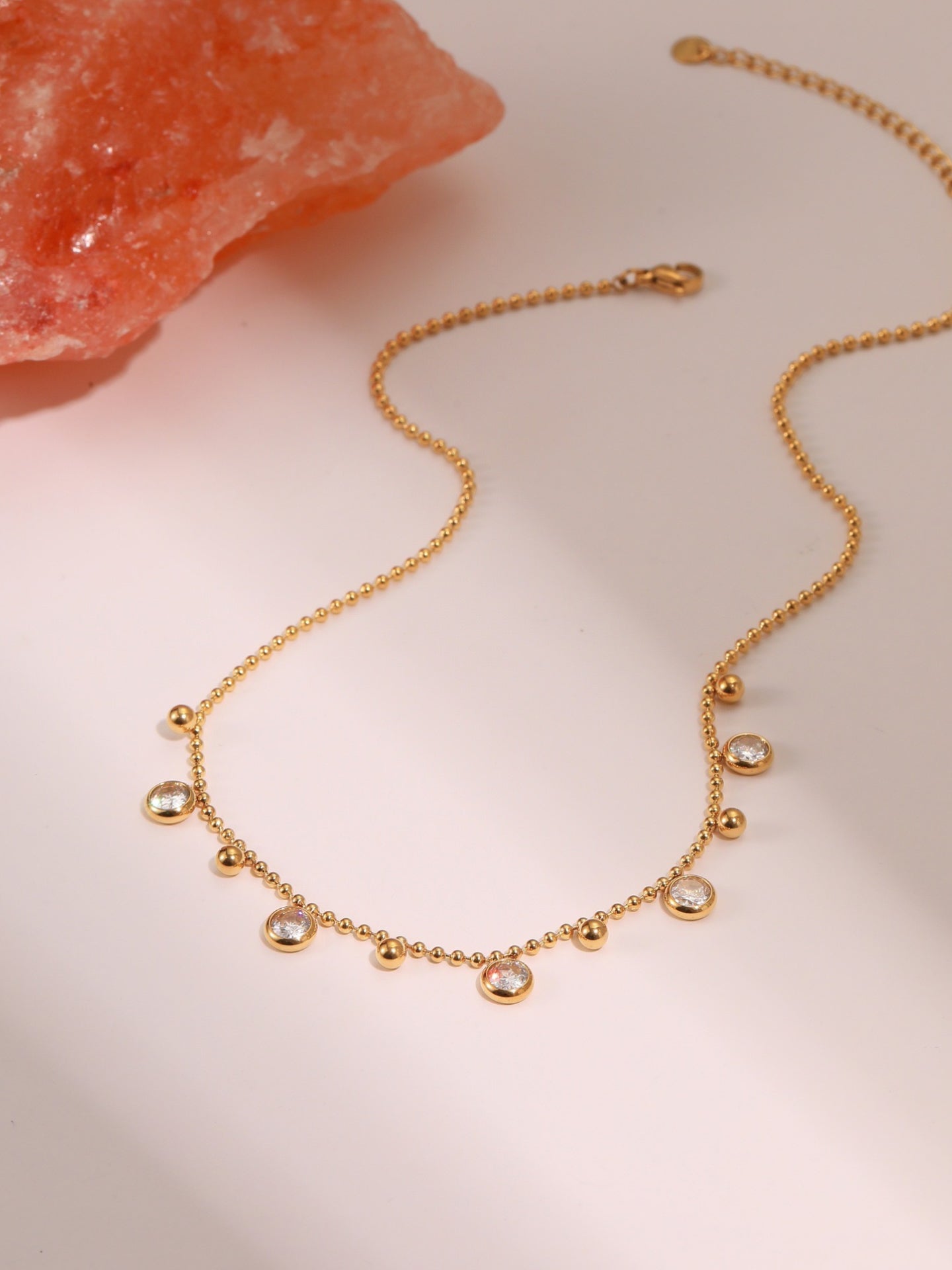 ZIRCON TASSEL NECKLACE