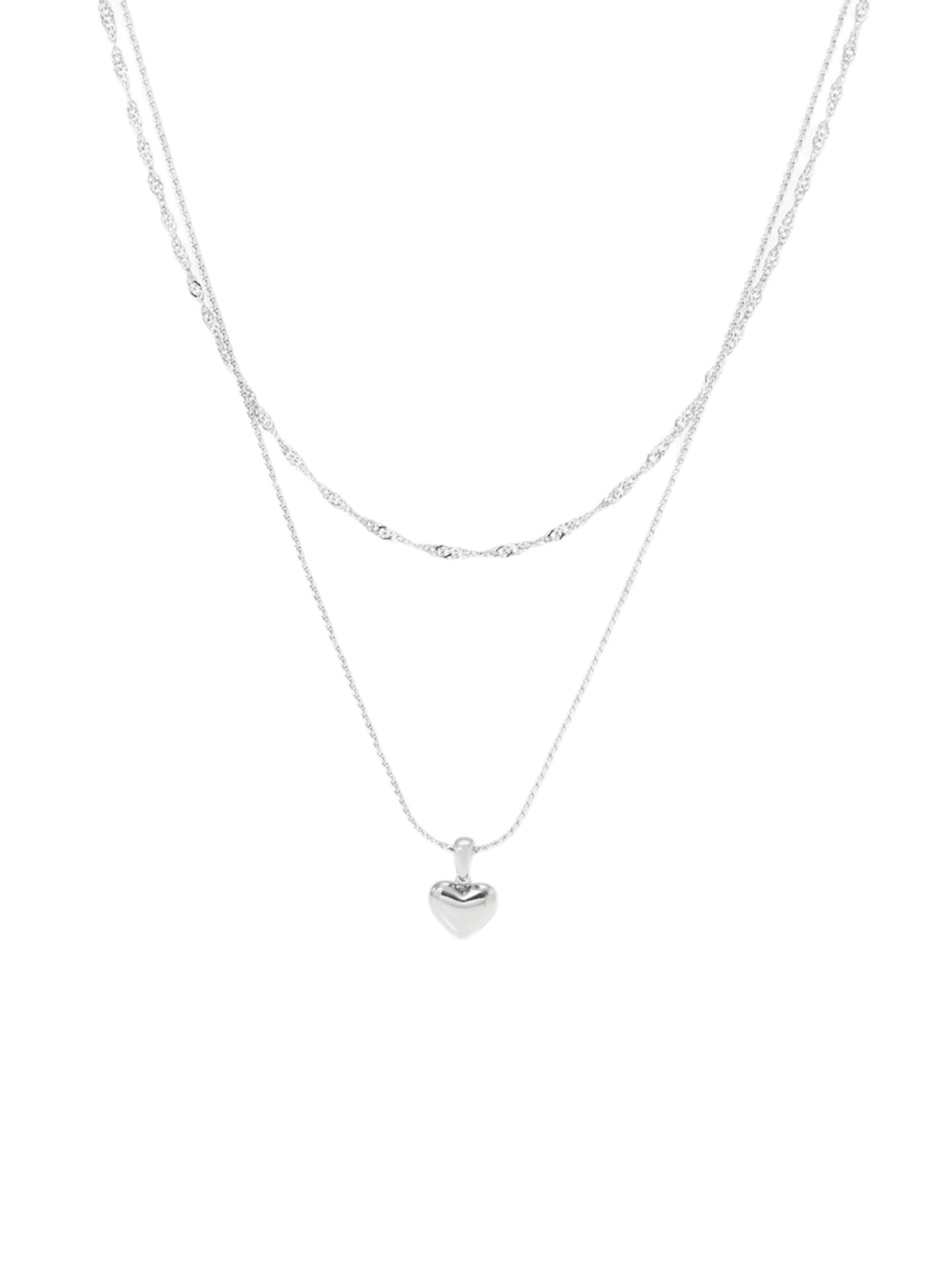 DOUBLE-LAYER HEART NECKLACE
