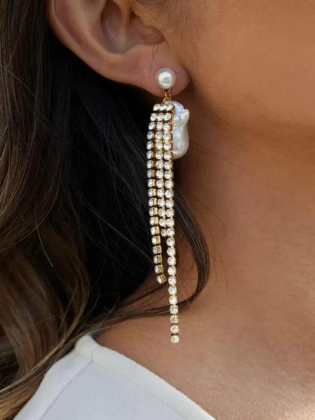 TASSEL RHINESTONE EARRINGS