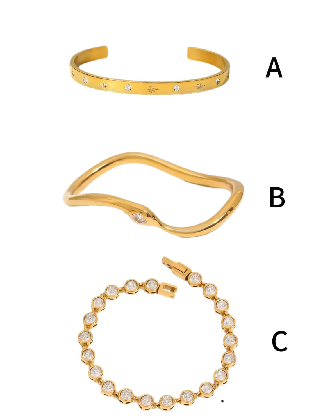 WHITE SNAKE BANGLE SET