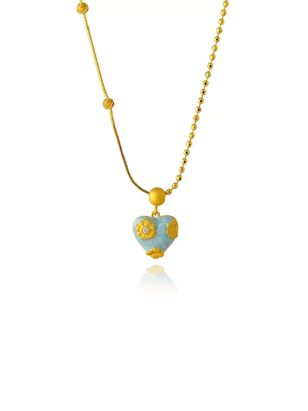 SKY BLUE CARVED NECKLACE