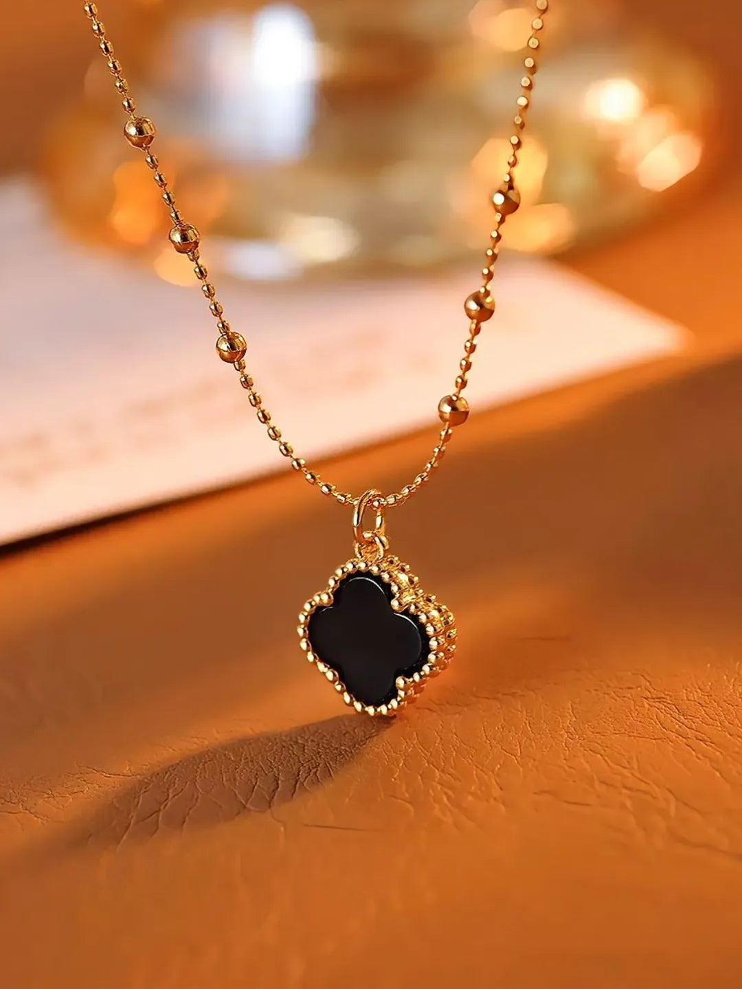 BLACK CLOVER NECKLACE