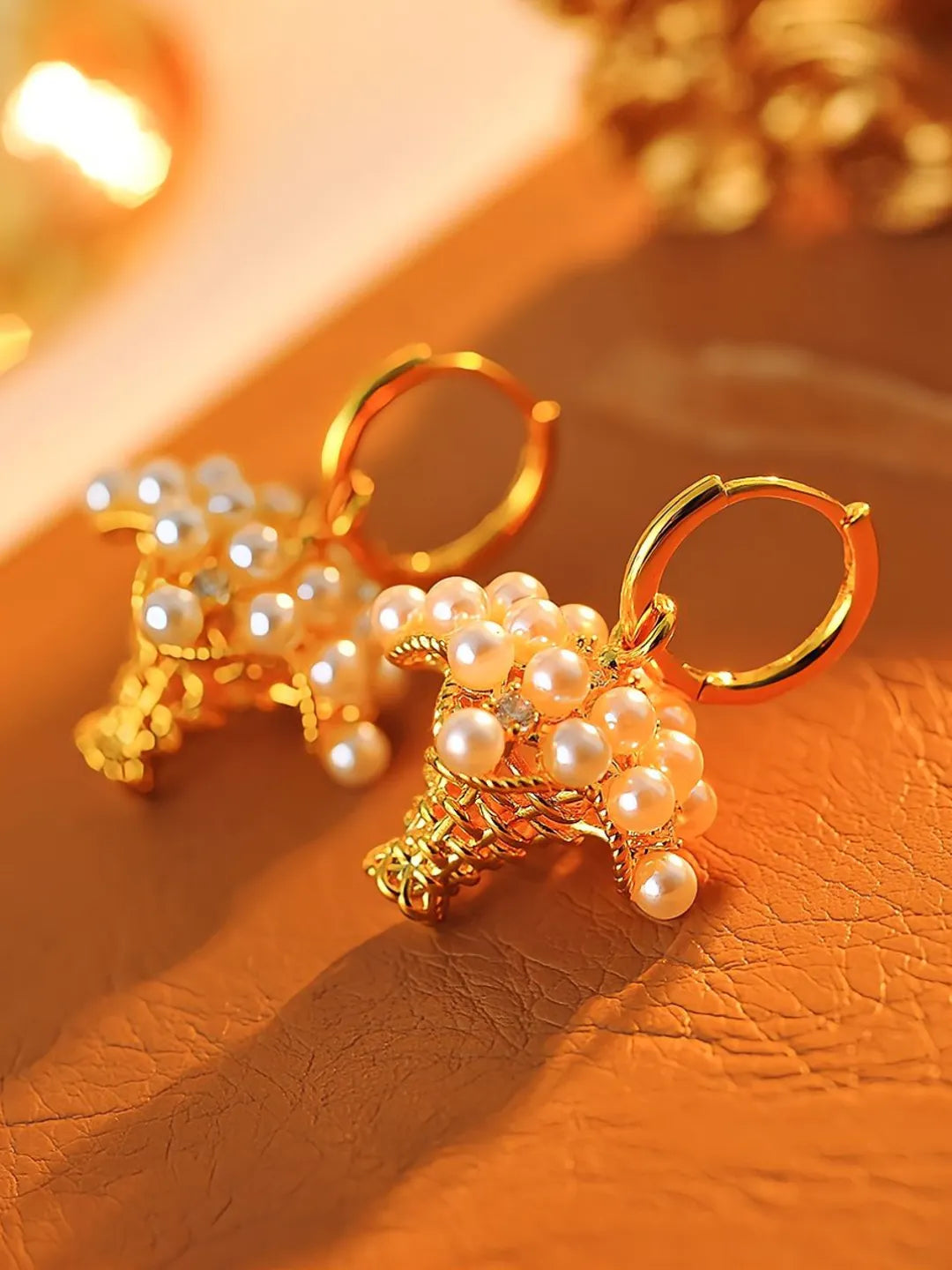 PEARL ZIRCON BASKET EARRINGS