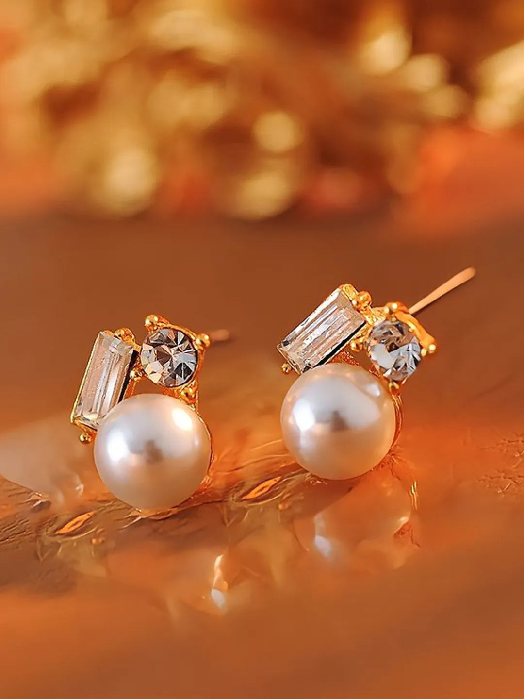ZIRCON PEARL EARRINGS