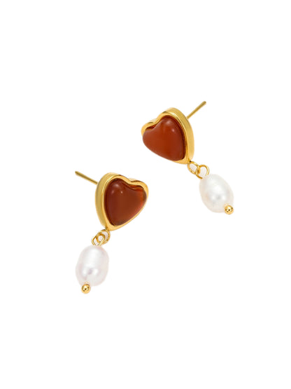 RED AGATE EARRINGS/NECKLACE