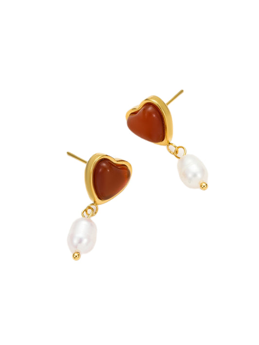 RED AGATE EARRINGS/NECKLACE