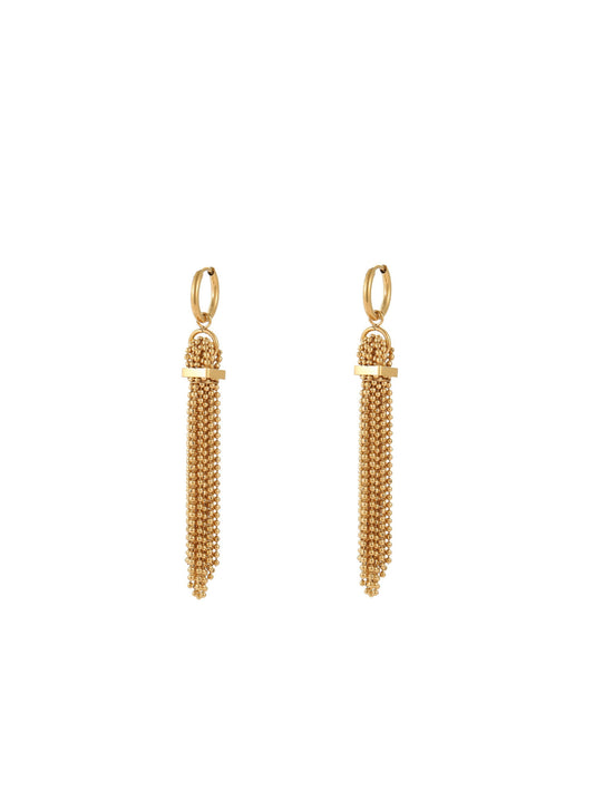 BALL DROP FRINGE EARRINGS