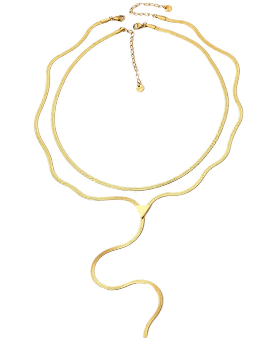 DOUBLE-LAYER Y-CHAIN NECKLACE