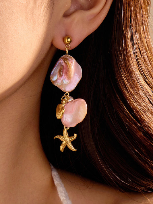 PINK SHELL EARRINGS
