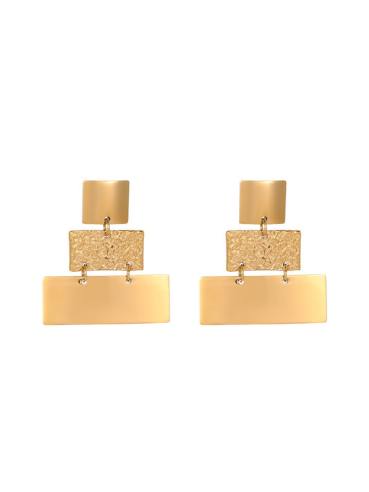 GEOMETRIC PLEATED EARRINGS