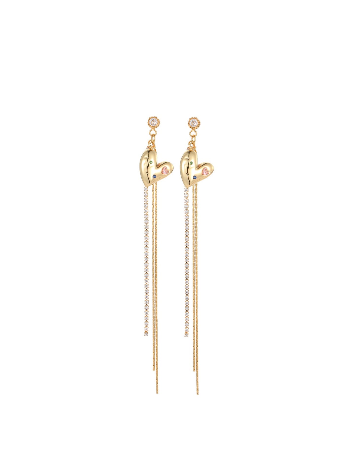 HEART TASSEL EARRINGS