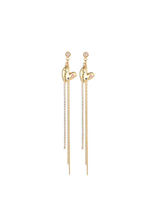 HEART TASSEL EARRINGS