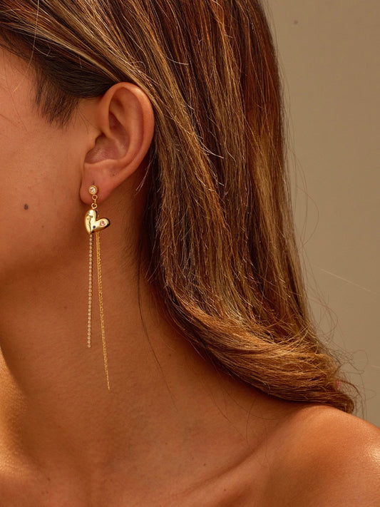 HEART TASSEL EARRINGS