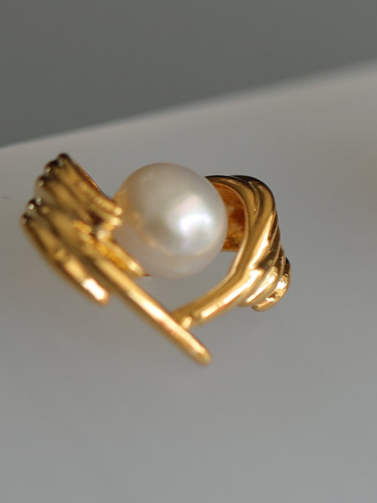 PEARL HEART EARRINGS