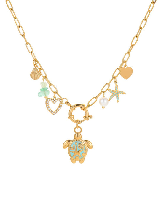 TURTLE PENDANT OCEAN NECKLACE
