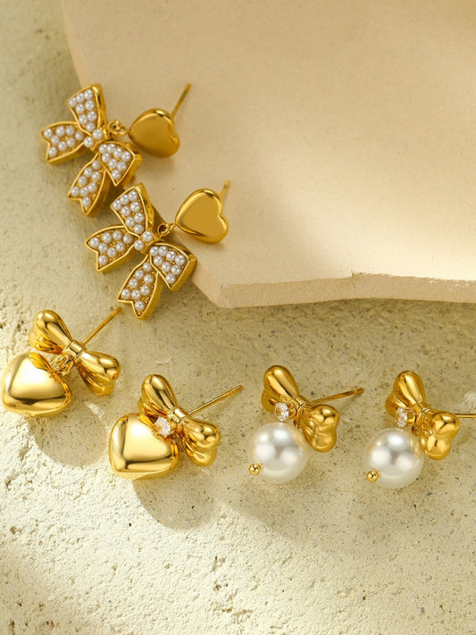 BOW PEARL EARRINGS