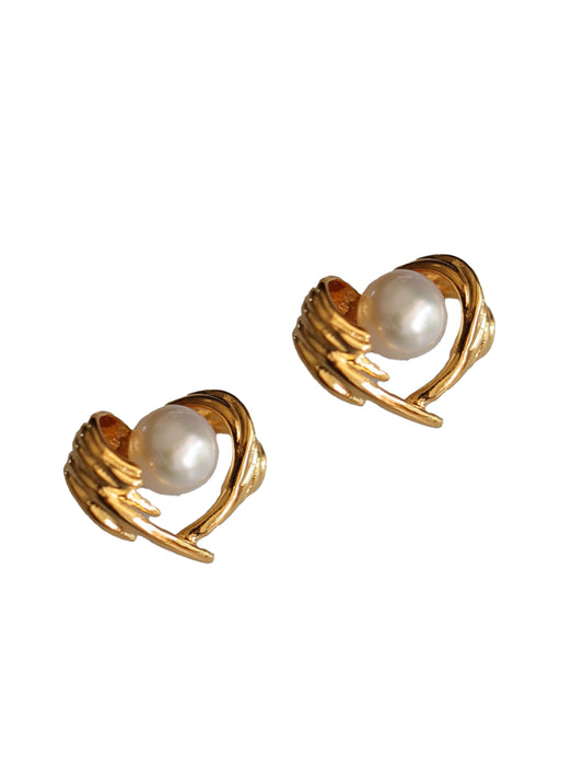 PEARL HEART EARRINGS
