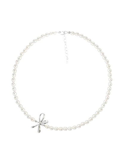 BOW PEARL NECKLACE