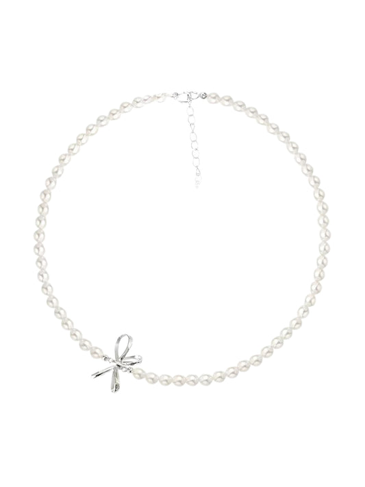 BOW PEARL NECKLACE