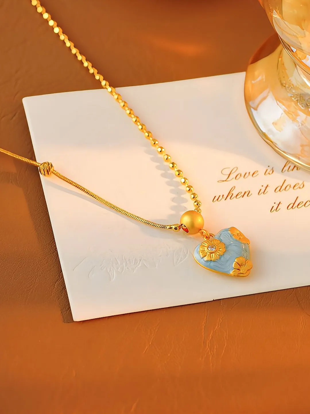 SKY BLUE CARVED NECKLACE