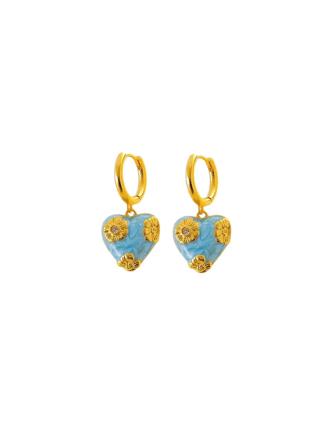 SKY BLUE CARVED EARRINGS