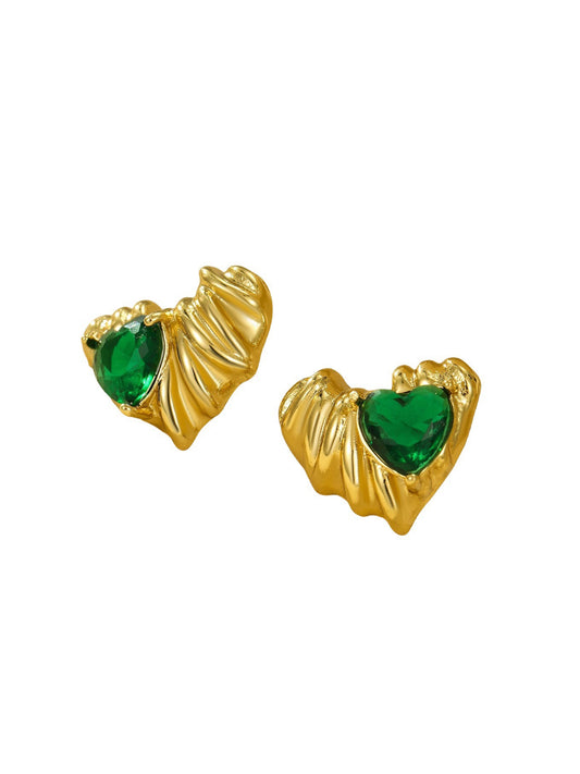 ZIRCON HEART EARRINGS