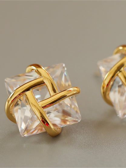 CUBIC ZIRCONIA STUD EARRINGS