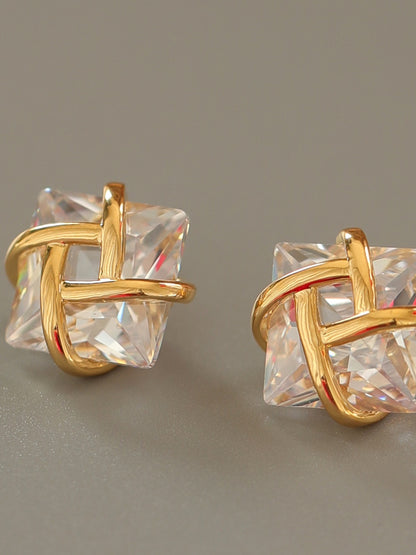 CUBIC ZIRCONIA STUD EARRINGS